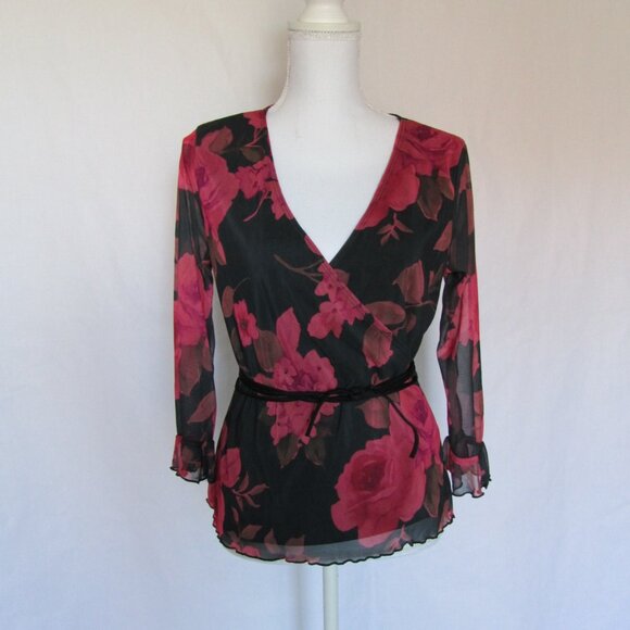 IMI Women’s Girls Pink Black Floral Motif Top and Skirt 2 Pc Set size L - Picture 5 of 12